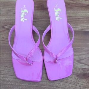 SHEIN Glossy Pink Women's Sandals
